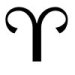 Astrological glyph for the zodiac sign Aries